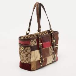 Coach Multicolor Canvas Suede and Leather Patchwork Tote
