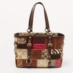 Coach Multicolor Canvas Suede and Leather Patchwork Tote