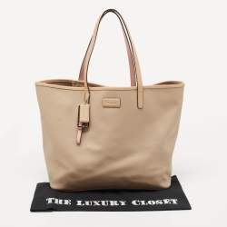 Pre Owned Coach Beige Leather Park Metro Tote