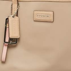 Pre Owned Coach Beige Leather Park Metro Tote