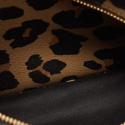Coach Black/Brown Leopard Print Coated Canvas and Leather Charlie Backpack