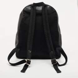 Coach Black/Brown Leopard Print Coated Canvas and Leather Charlie Backpack