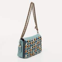 Pre Owned Coach Blue Leather Dinky Link 1941 Crossbody Bag