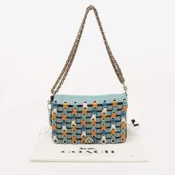 Pre Owned Coach Blue Leather Dinky Link 1941 Crossbody Bag