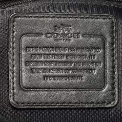 Pre Owned Coach Black/Grey Signature Canvas and Leather Crosby Carryall Tote