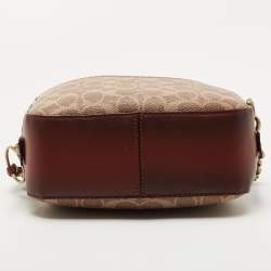Pre Owned Coach Brown Signature Coated Canvas Camera Bag