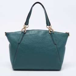 Pre Owned Coach Green Leather Small Kelsey Satchel
