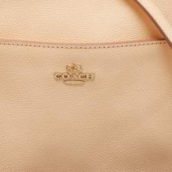 Pre Owned Coach Peach Leather North South Swingpack Crossbody Bag