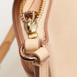Pre Owned Coach Peach Leather North South Swingpack Crossbody Bag