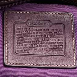 Pre Owned Coach Beige/Brown Signature Canvas and Leather Baguette