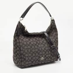 Coach Black Signature Canvas and Leather Celeste Hobo