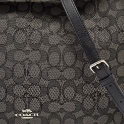 Coach Black Signature Canvas and Leather Celeste Hobo