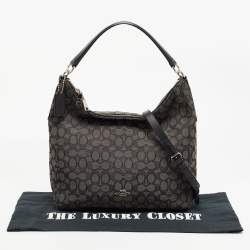 Coach Black Signature Canvas and Leather Celeste Hobo