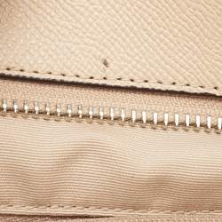 Pre Owned Coach Beige/Mustard Leather Top Zip Tote
