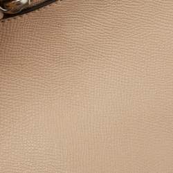 Pre Owned Coach Beige/Mustard Leather Top Zip Tote