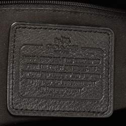 Pre Owned Coach Black Signature Canvas an Leather Top Zip Tote