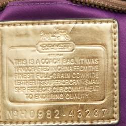 Pre Owned Coach Metallic Brown Leather Crossbody Bag