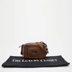 Pre Owned Coach Metallic Brown Leather Crossbody Bag