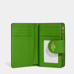 Coach Green Floral Print Coated Canvas and Leather Canvas Wallet