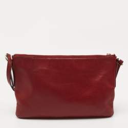 Pre Owned Coach Red Leather East/West Swingpack Crossbody Bag