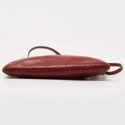 Pre Owned Coach Red Leather East/West Swingpack Crossbody Bag