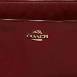 Pre Owned Coach Red Leather East/West Swingpack Crossbody Bag