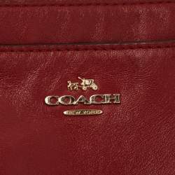 Pre Owned Coach Red Leather East/West Swingpack Crossbody Bag