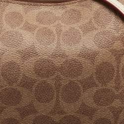 Coach Beige/Cream Signature Coated Canvas and Leather Sutton Hobo