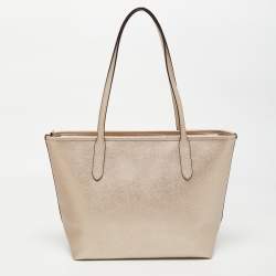 Coach Light Gold Leather City Tote