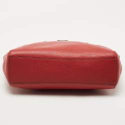 Pre Owned Coach Red Pebbled Leather Prairie Satchel