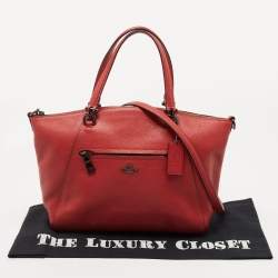 Pre Owned Coach Red Pebbled Leather Prairie Satchel