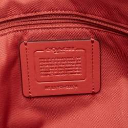Pre Owned Coach Red Pebbled Leather Prairie Satchel