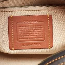 Pre Owned Coach Burgundy/Tan Leather and Suede Rogue Tote