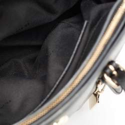 Pre Owned Coach Black Leather Turnlock Carryall Satchel 