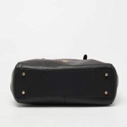 Pre Owned Coach Black Leather Turnlock Carryall Satchel 
