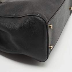 Pre Owned Coach Black Leather Turnlock Carryall Satchel 