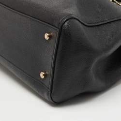 Pre Owned Coach Black Leather Turnlock Carryall Satchel 