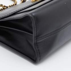 Pre Owned Coach Black Leather Small Parker Chain Flap Shoulder Bag