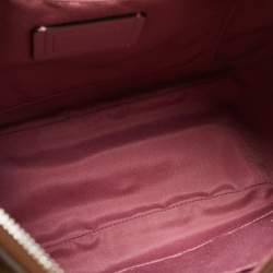 Pre Owned Coach Pink/Brown Signature Coated Canvas and Leather Zip Hobo