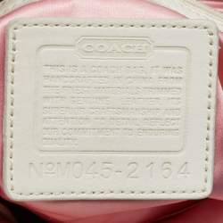 Pre Owned Coach Multicolor Printed Satin and Leather Hobo 