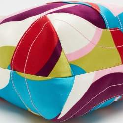 Pre Owned Coach Multicolor Printed Satin and Leather Hobo 