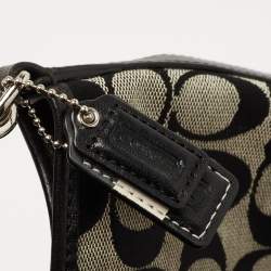 Coach Black/Grey Signature Canvas and Leather Shoulder Bag