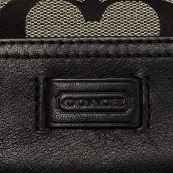 Coach Black/Grey Signature Canvas and Leather Shoulder Bag
