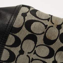 Coach Black/Grey Signature Canvas and Leather Shoulder Bag