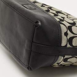 Coach Black/Grey Signature Canvas and Leather Shoulder Bag