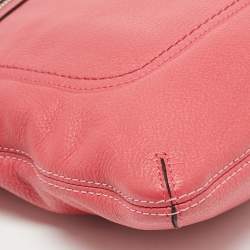 Pre Owned Coach Pink Leather Poppy Perri Hippie Crossbody Bag 
