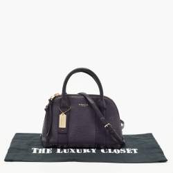 Pre Owned Coach Purple Pebbled Leather Mini Preston Satchel