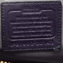 Pre Owned Coach Purple Pebbled Leather Mini Preston Satchel
