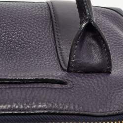 Pre Owned Coach Purple Pebbled Leather Mini Preston Satchel
