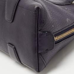 Pre Owned Coach Purple Pebbled Leather Mini Preston Satchel